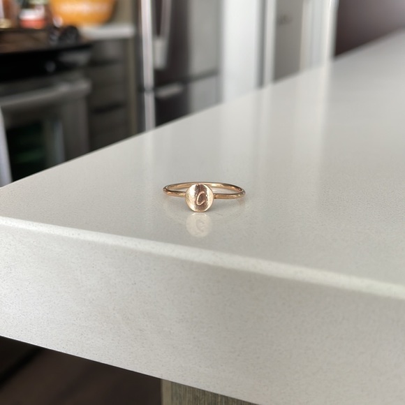 C initial stacking ring gold filled size 7.25 - Picture 3 of 4